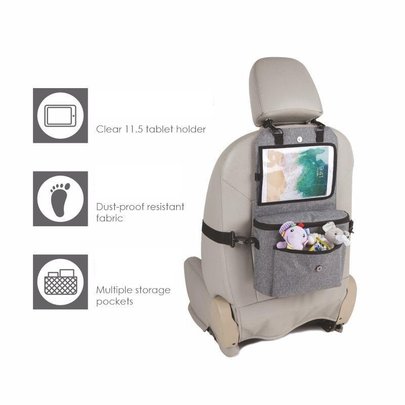 Eervol Gezondheid Besmettelijk Universele autostoel organizer grijs / luiertas met tablet houder | Sevils