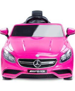 Elektrische auto mercedes S63 roze amg 2022; voorkant