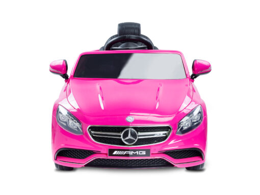 Elektrische auto mercedes S63 roze amg 2022; voorkant