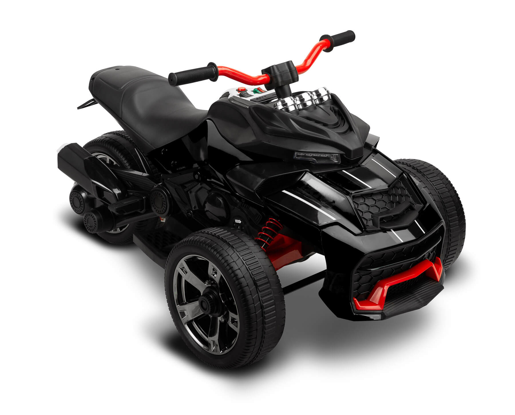 Elektrische kinderauto driewieler trike zwart, met bluetooth