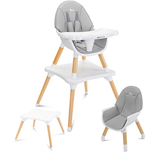 maximaliseren poeder Pijnboom Kinderstoel 3 in 1 Tuva grijs, van stoel tot bijzet tafel! | Sevils
