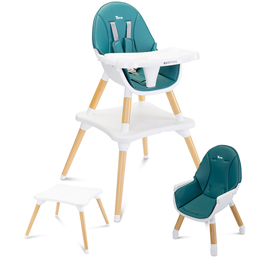 Kinderstoel 3 in 1 Tuva groen, van stoel tot bijzet tafel!