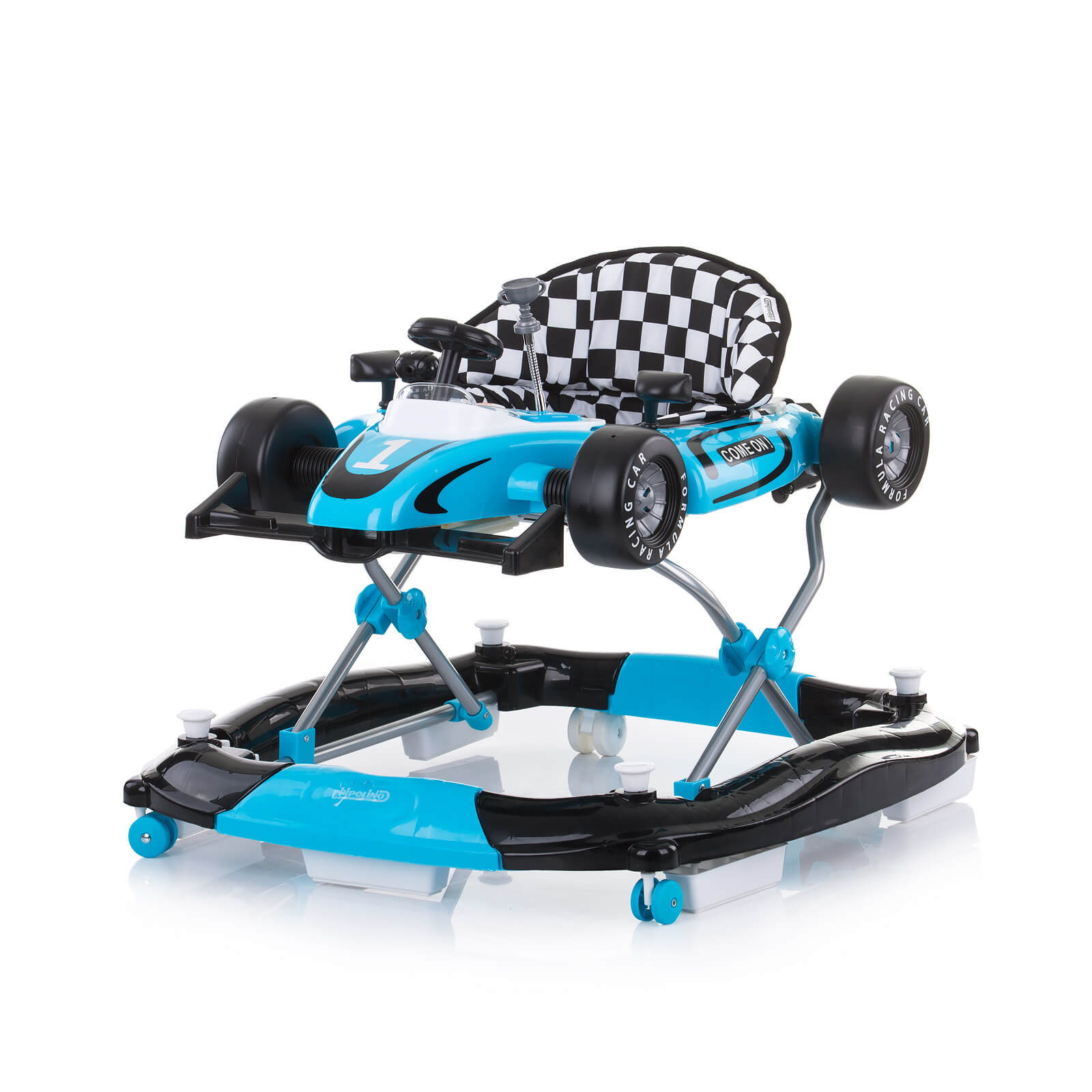 Loopstoel Racer 4 in 1 blauw voor de ontwikkeling van je baby!